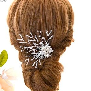 Bridal hair comb Pearl Crystal wedding prom Tiara